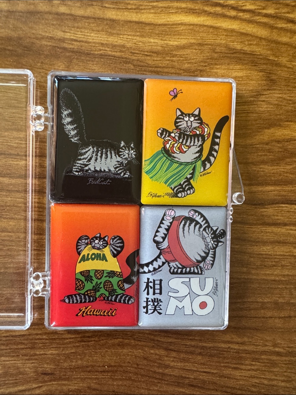 Crazy Shirts B. Kliban Hawaii Cat 4-Piece Fridge Magnet Set Souvenir